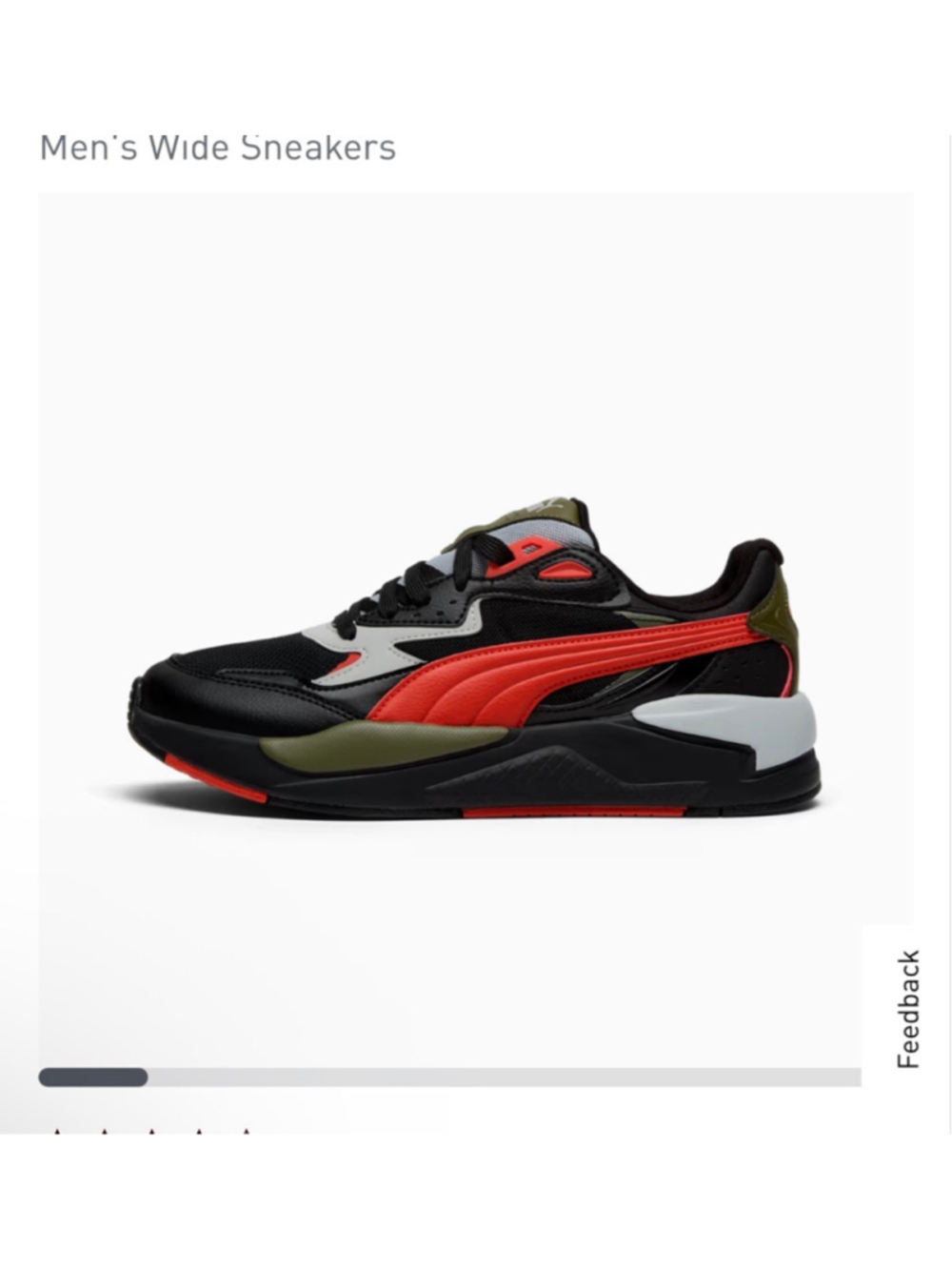 PUMA X-Ray Speed Wide PUMA Black-Red Fire-Cool Light Gray- Size 9 Men’s